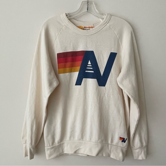 AVIATOR NATION  Logo Crew~Vintage White Size Medium - Picture 2 of 8